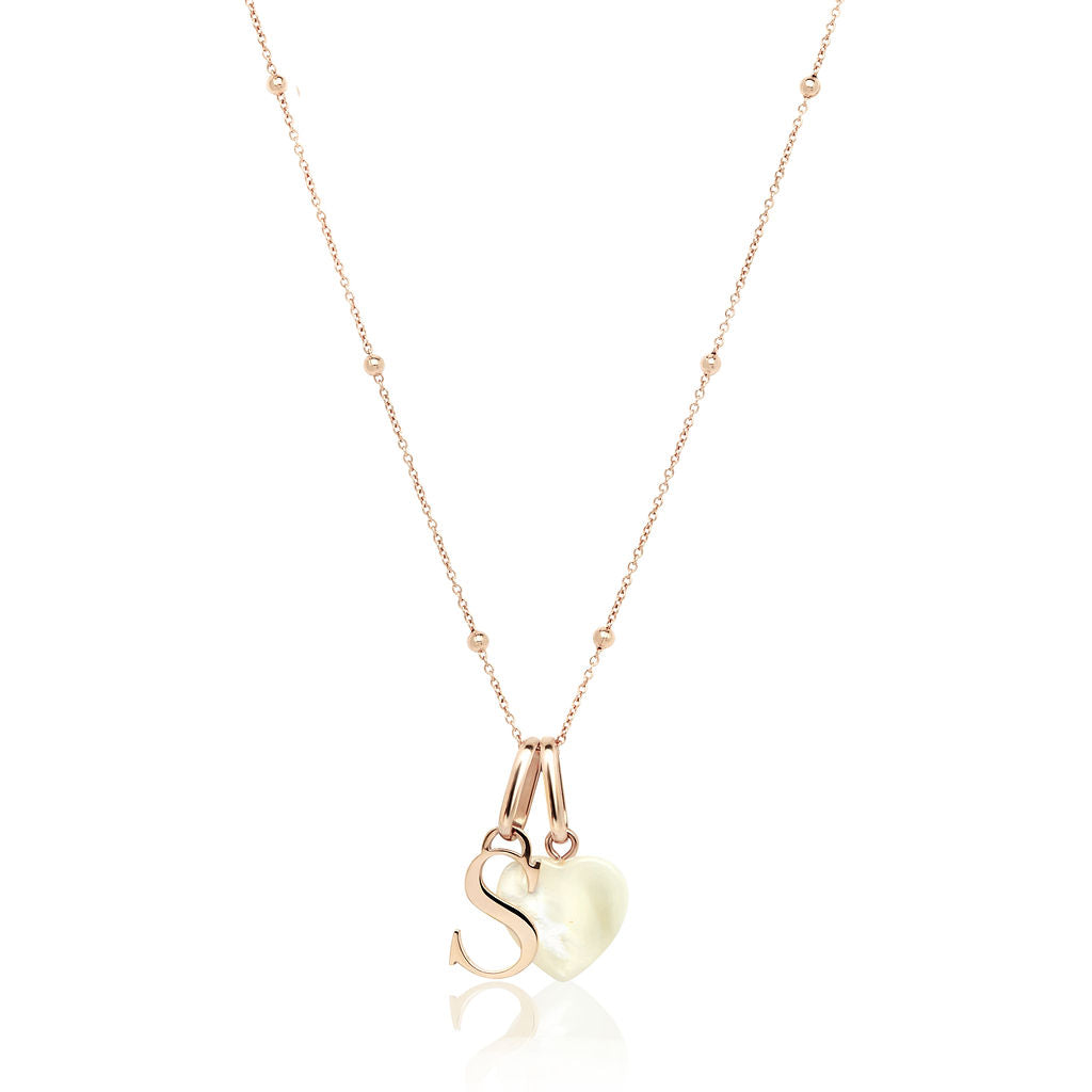 Personalized Initial & Birthstone Necklace (Rose Gold)