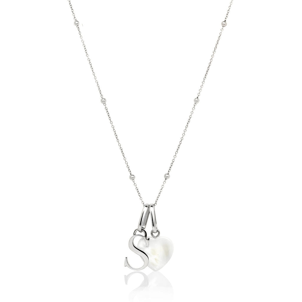 Personalized Initial & Birthstone Necklace (Silver)