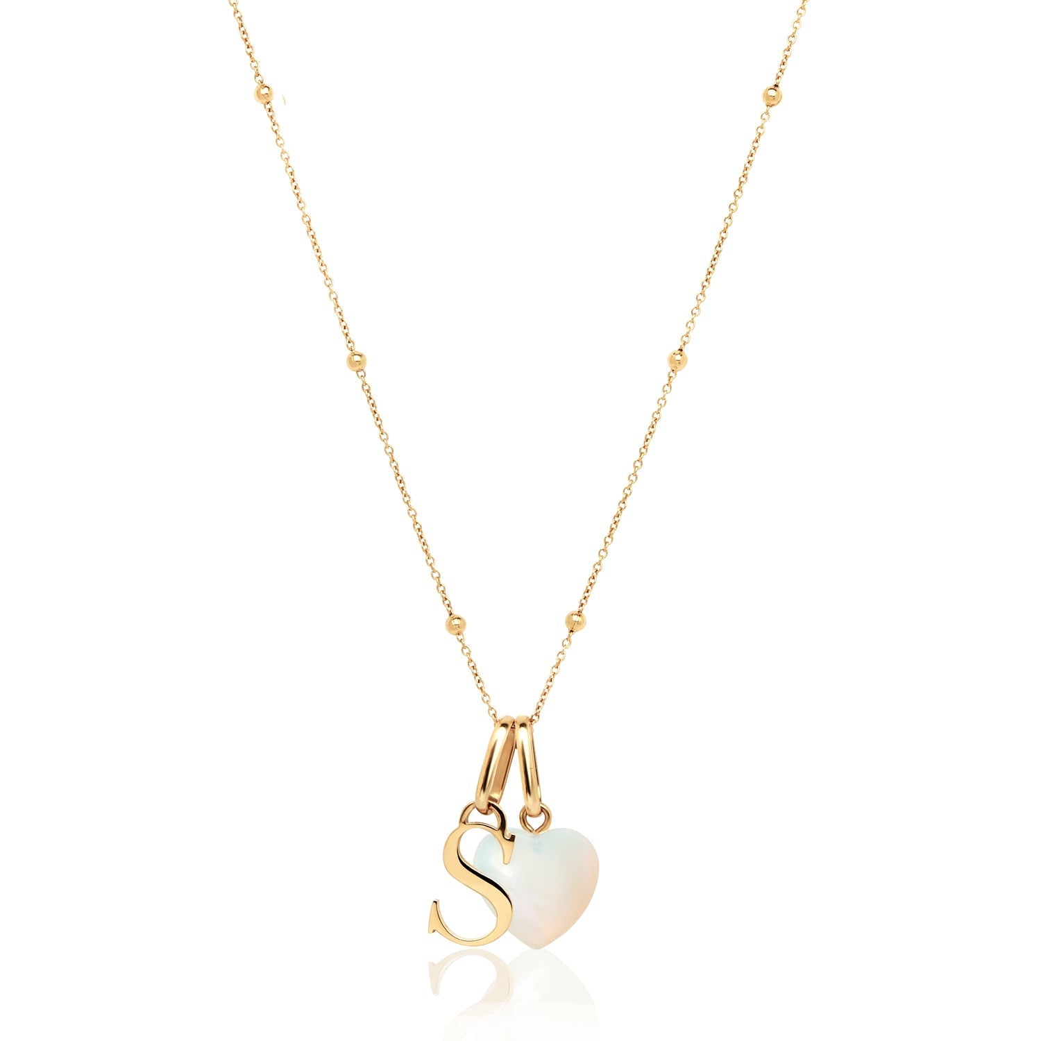 Personalized Initial & Birthstone Necklace (Gold)