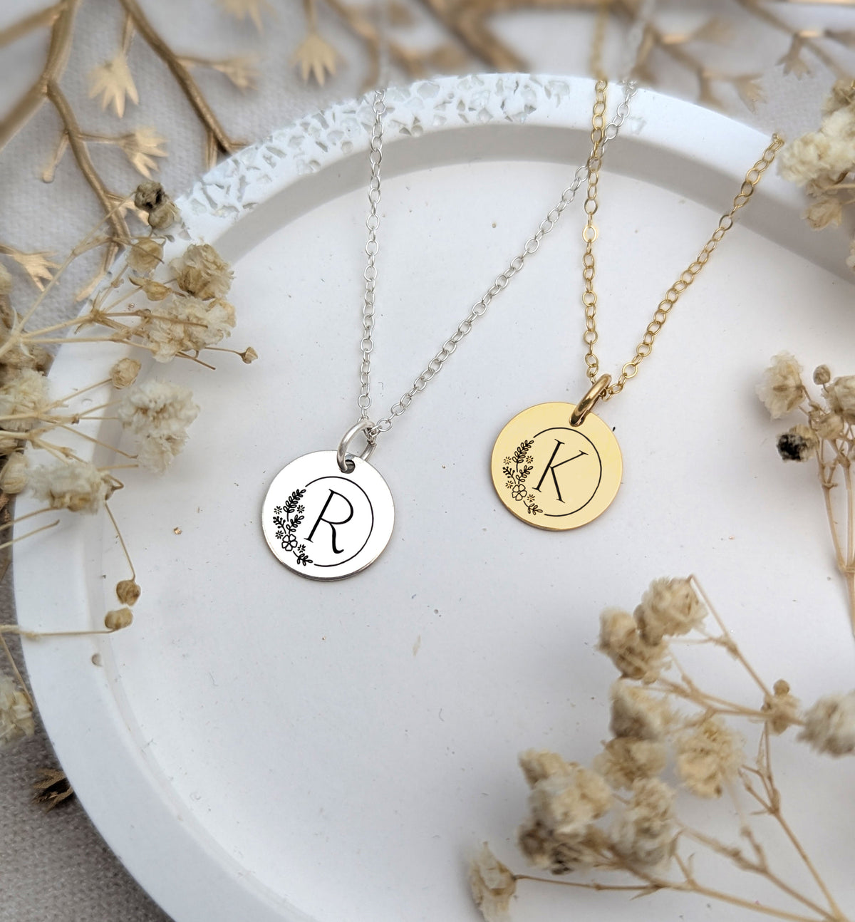 Personalized Initial Disc Necklace