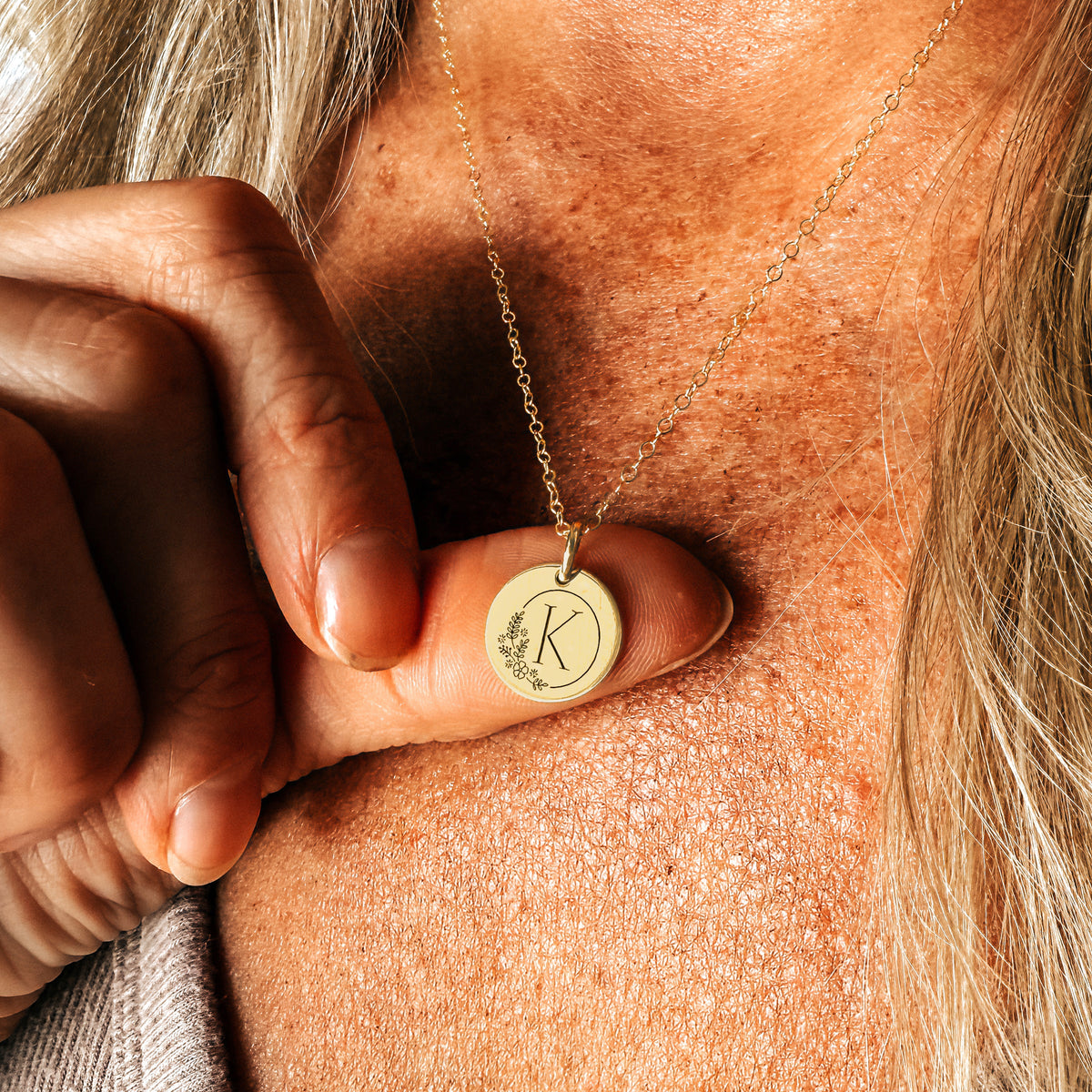 Personalized Initial Disc Necklace