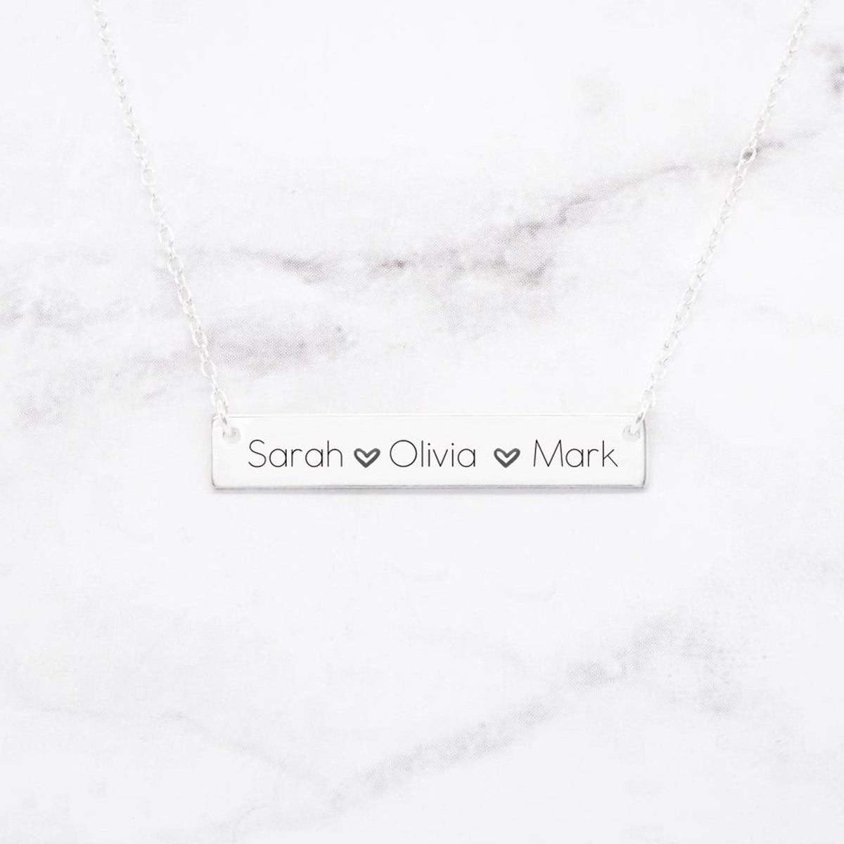 Personalized Name Bar Necklace - Custom Horizontal Bar Necklace
