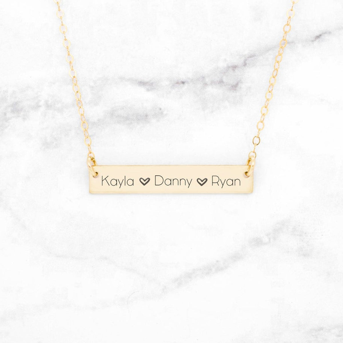 Personalized Name Bar Necklace - Custom Horizontal Bar Necklace