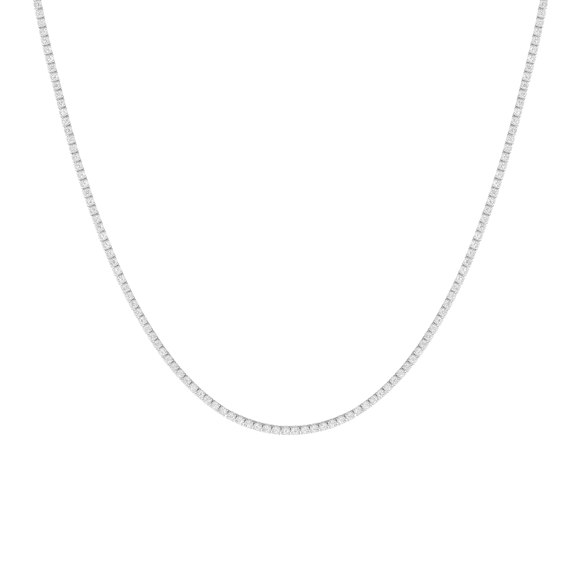 Petite Lab Grown White Sapphire Tennis Necklace