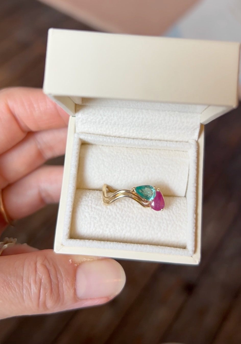 DOUBLE PETITE COMETE STELLA & STONE RING