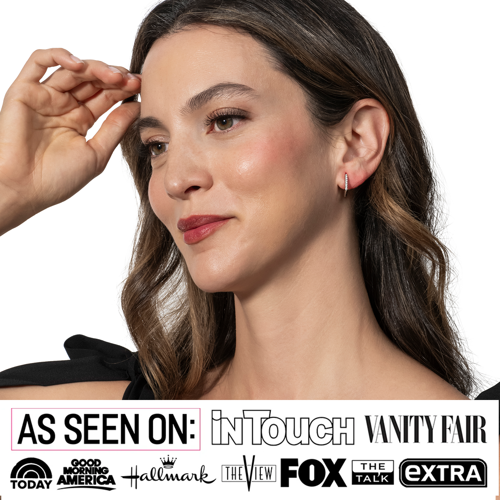 Phoebe 18k White Gold Plated 14mm Hoop Earrings with Swarovski Crystals