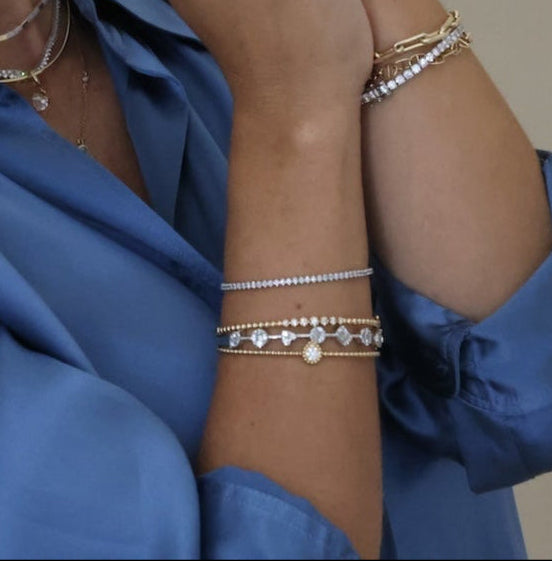 Gold Diamond Tennis Bangle