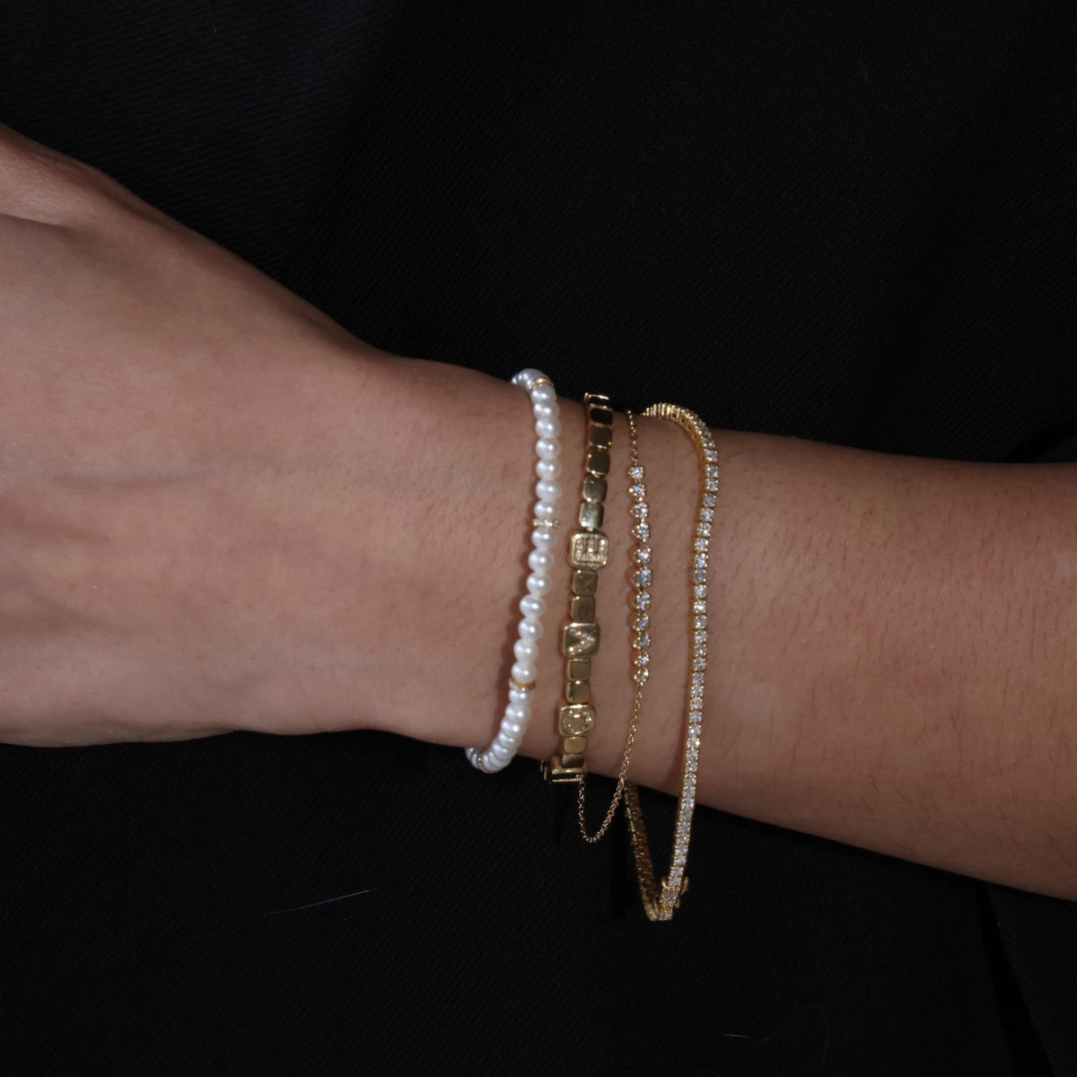 Gold Buttercup Diamond Bar Bracelet