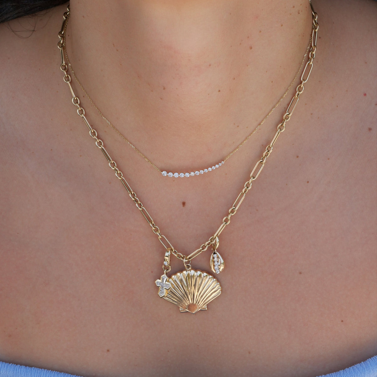 Gold Large Shell Pendant