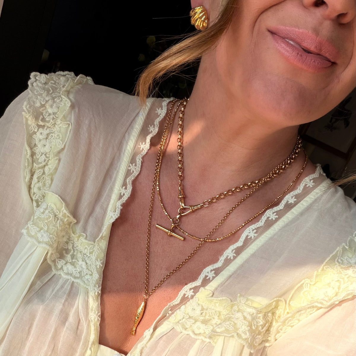Luxe Chunky Double Dog Clip Necklace