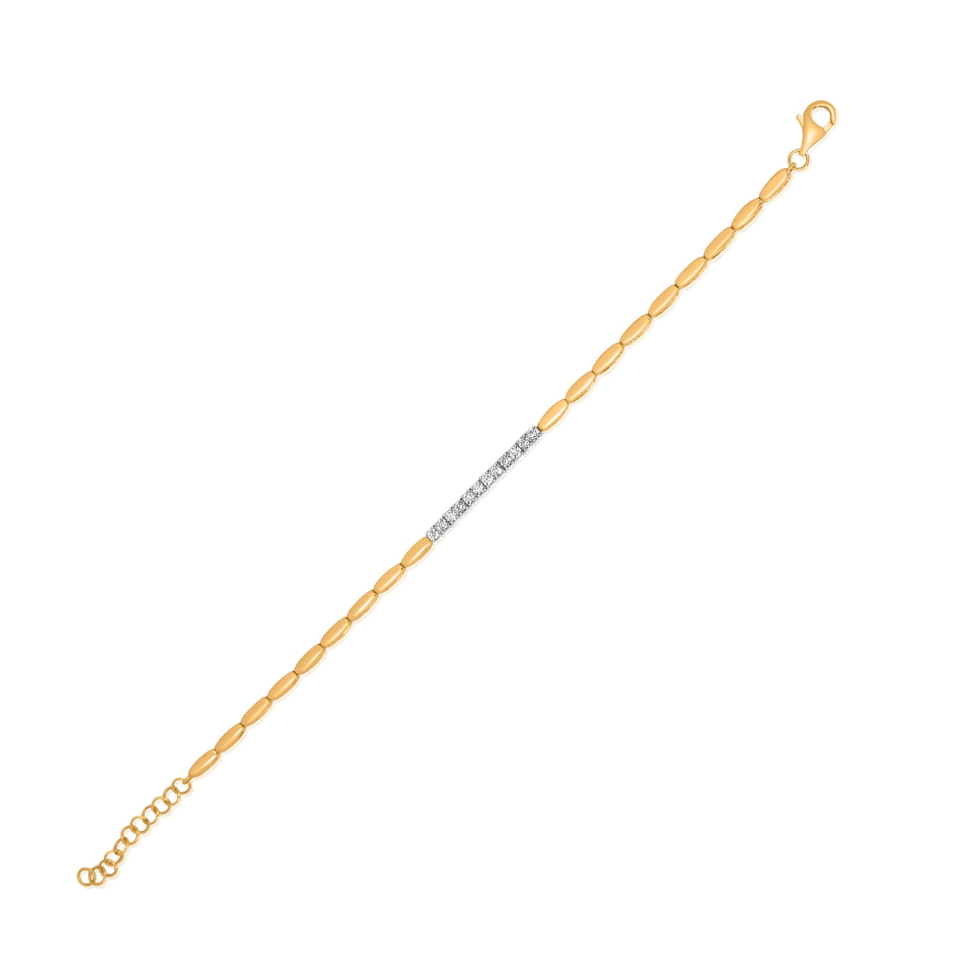 Gold Diamond Half Tennis Bracelet