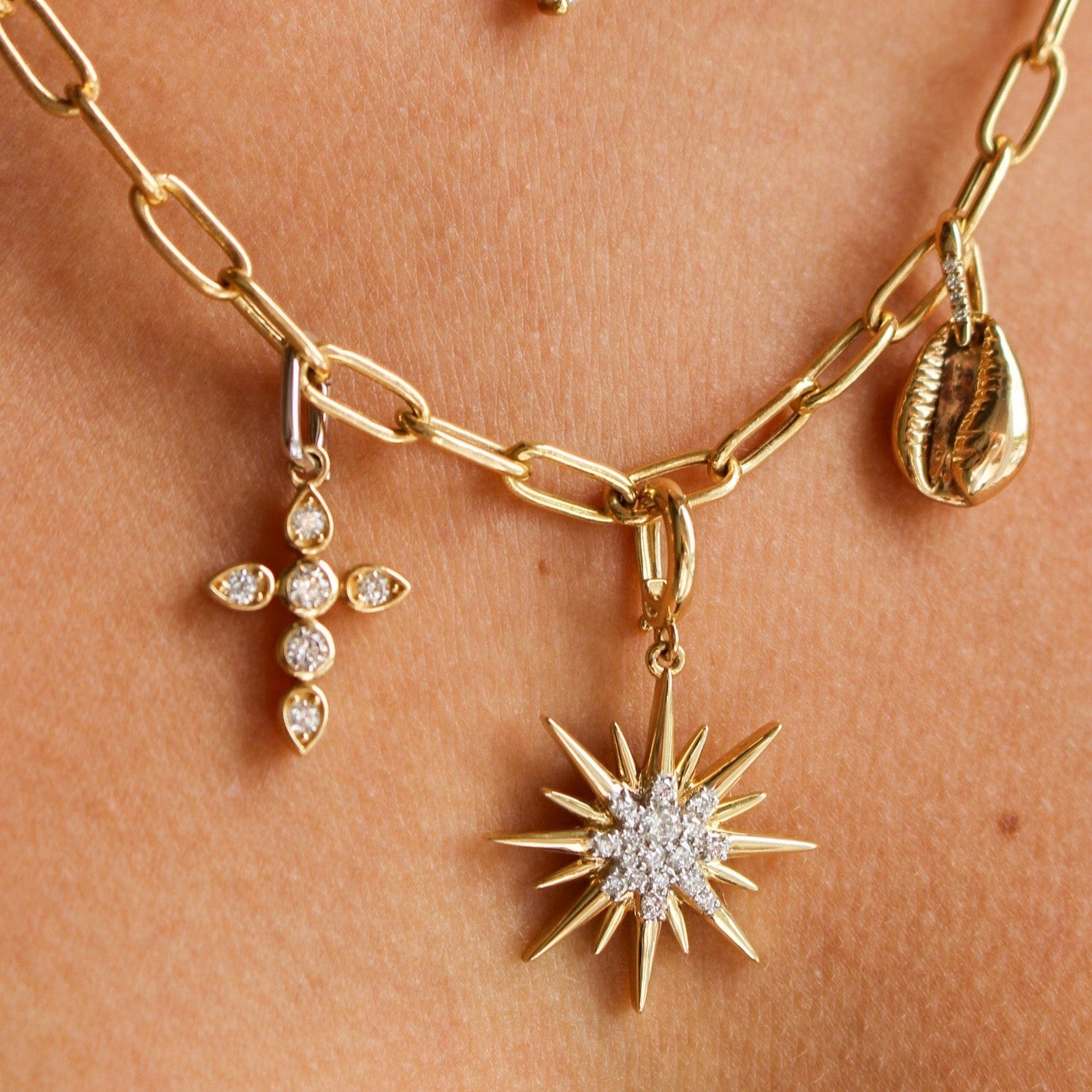 Gold Shell Charm Pendant