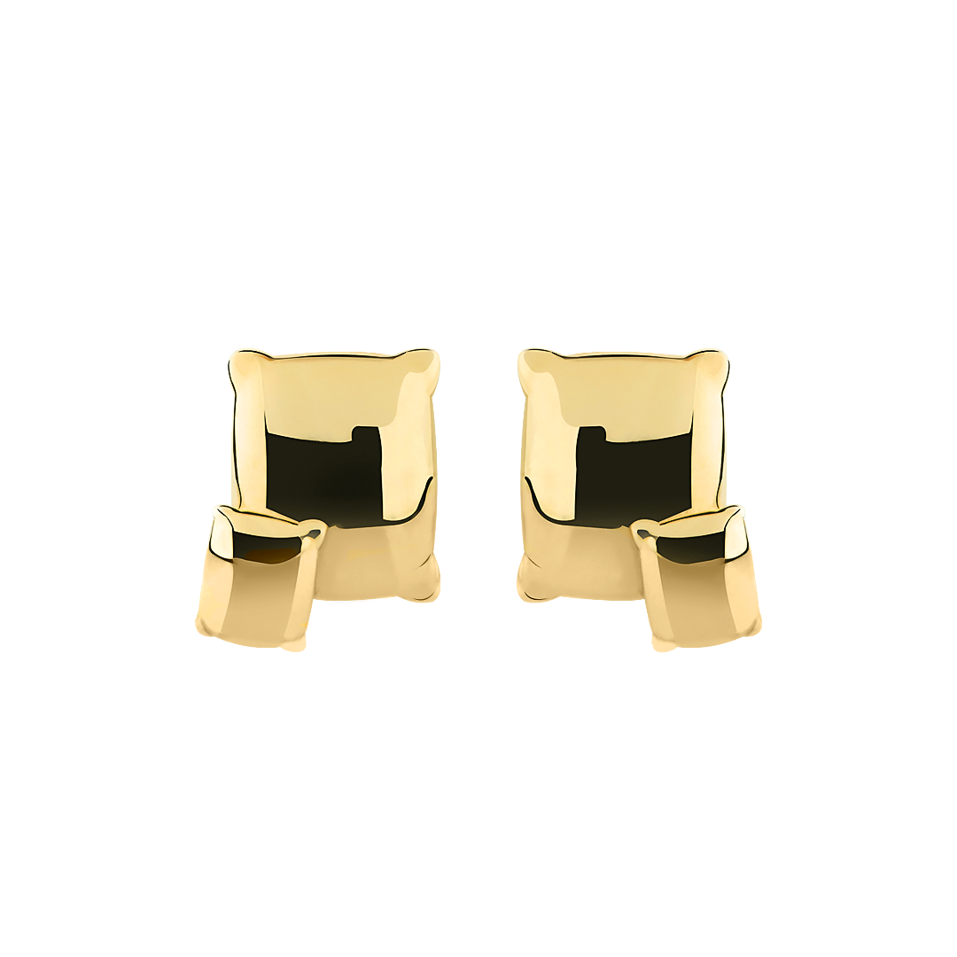 "Pillow Fight" gold earrings