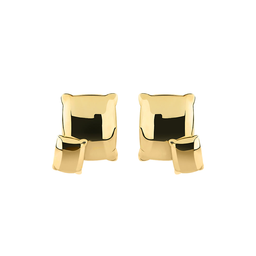"Pillow Fight" gold earrings