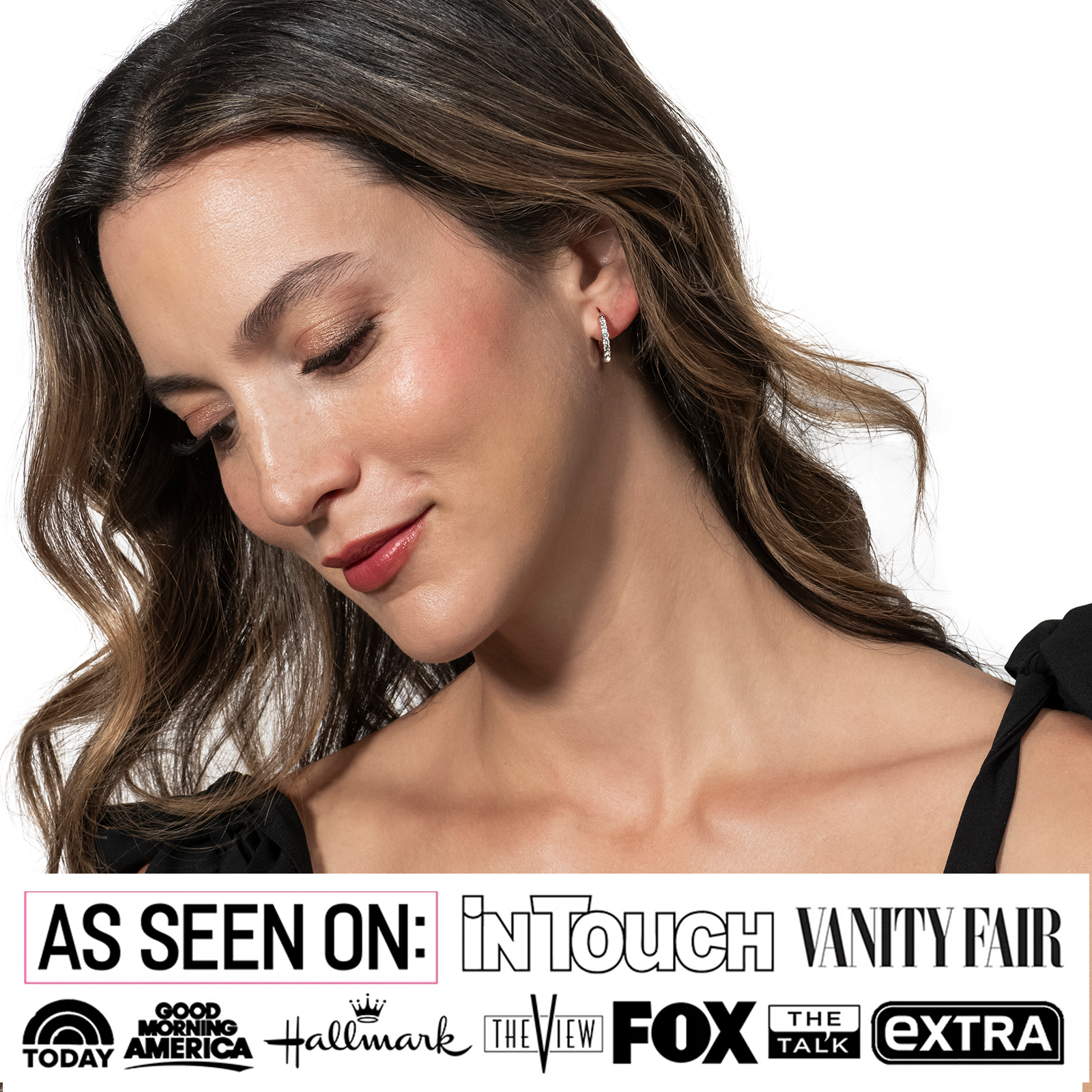 Presley 18k White Gold Plated 17mm Hoop Earrings with Swarovski Crystals