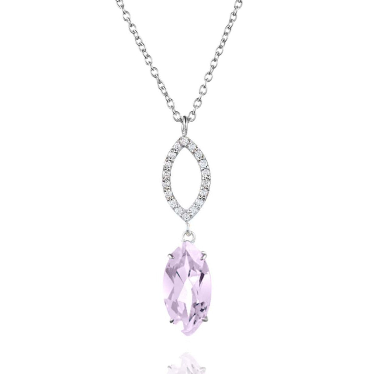 Purple Amethyst & Diamond Necklace