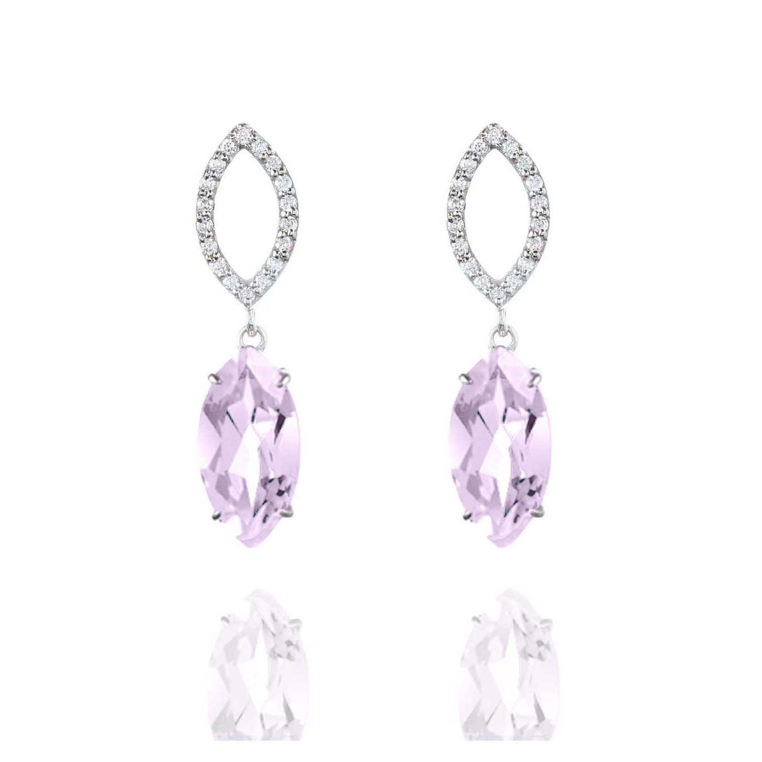 Purple Amethyst & Diamond Earrings