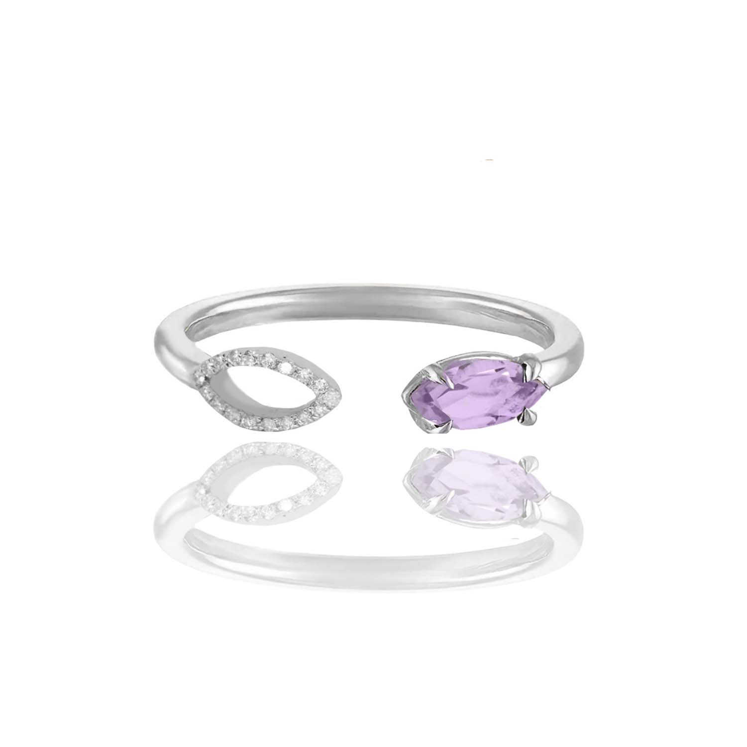 Purple Amethyst & Diamond Ring