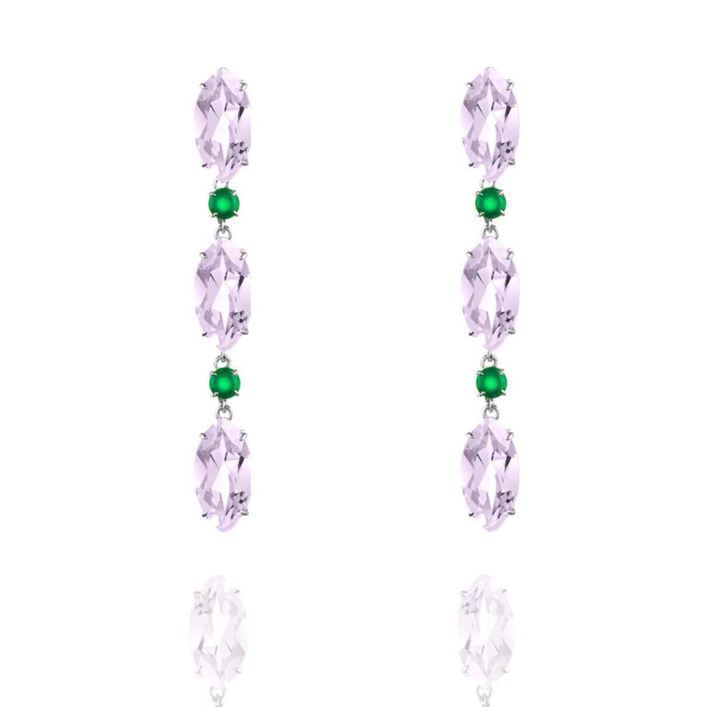 Purple Amethyst & Agate Earrings