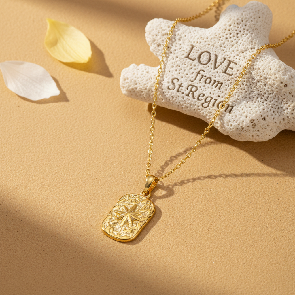 18K Gold-Plated Star Card Pendant Necklace