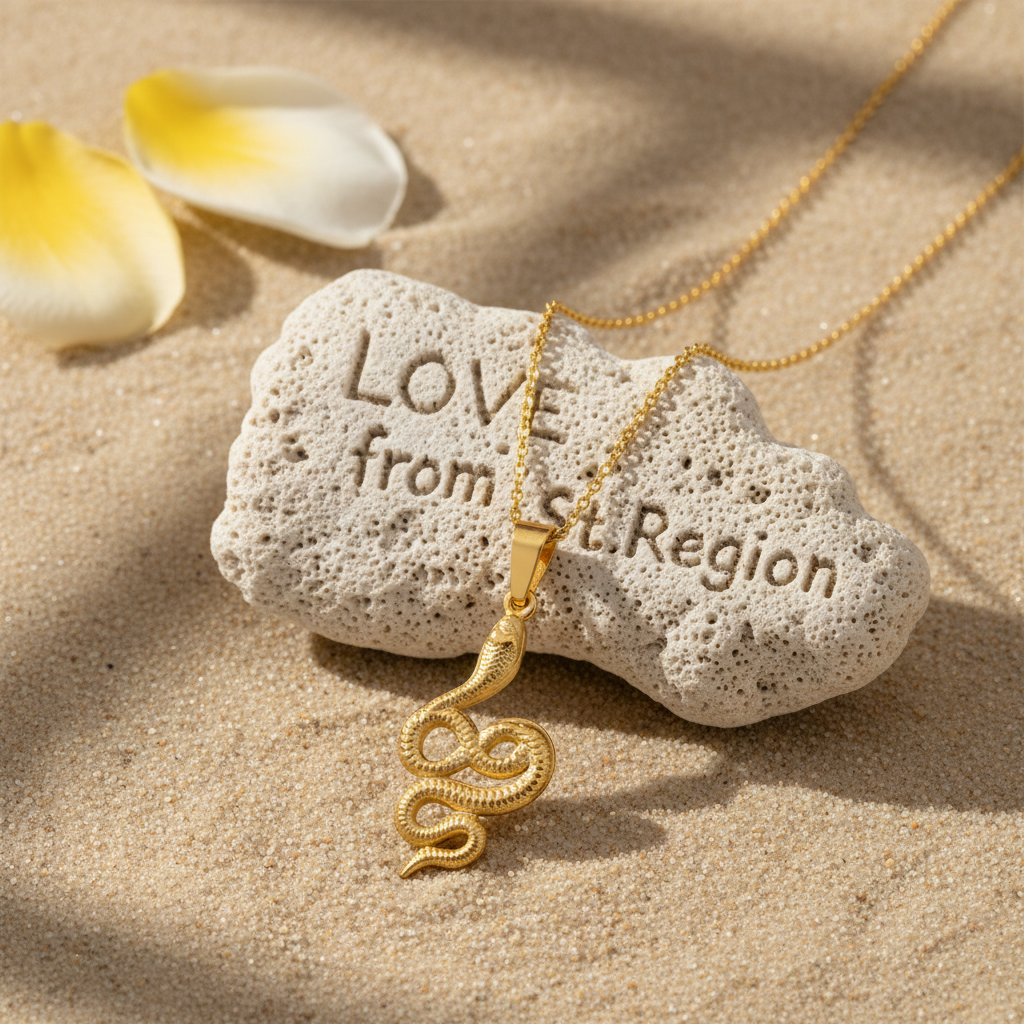 18K Gold-Plated Snake Pendant Necklace