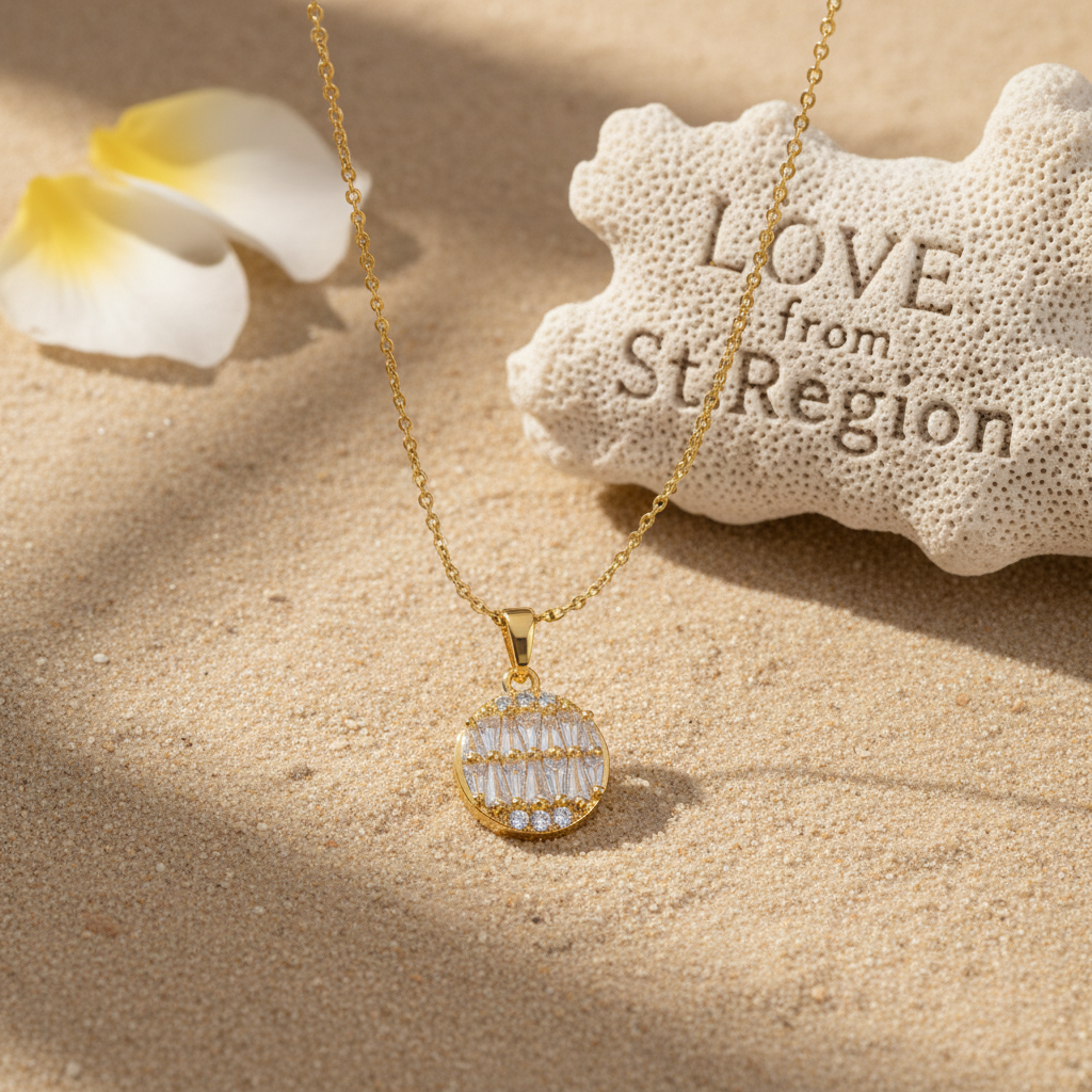 Crystal & 18K Gold-Plated Triangle-Cut Round Pendant Necklace