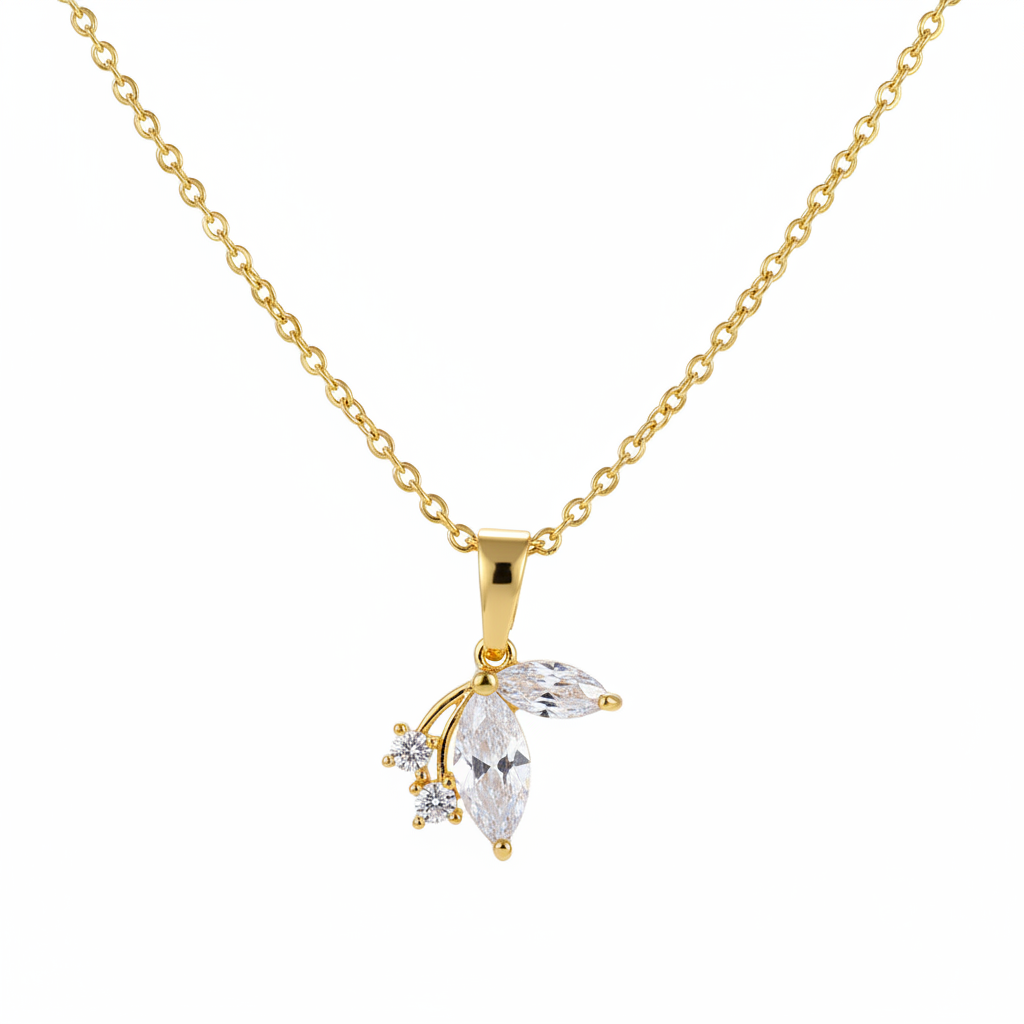 Crystal & 18K Gold-Plated Butterfly Pendant Necklace