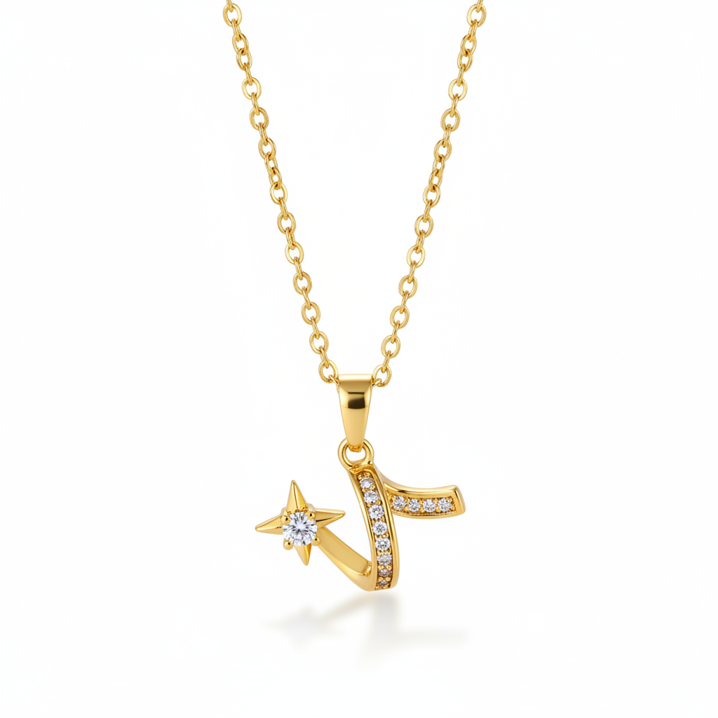 Cubic Zirconia & 18K Gold-Plated Shooting Star Pendant Necklace