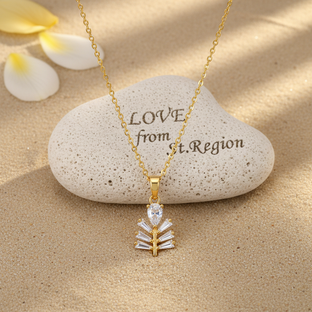 Crystal & 18K Gold-Plated Branch Pendant Necklace