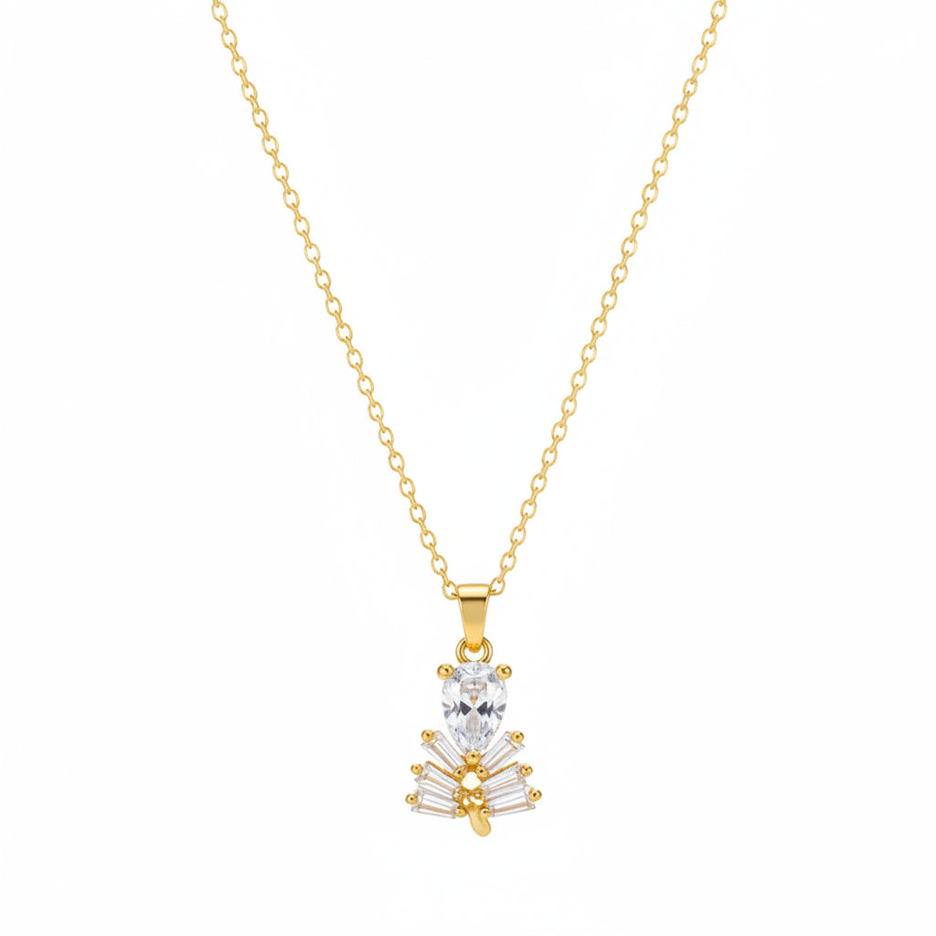 Crystal & 18K Gold-Plated Branch Pendant Necklace
