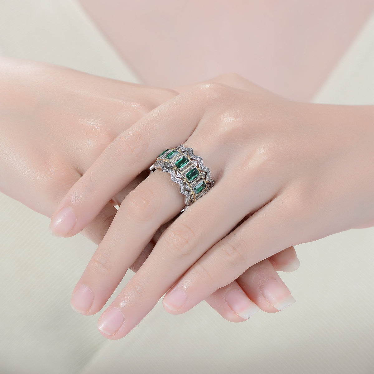Palais Holiday Green Statement Cocktail Ring