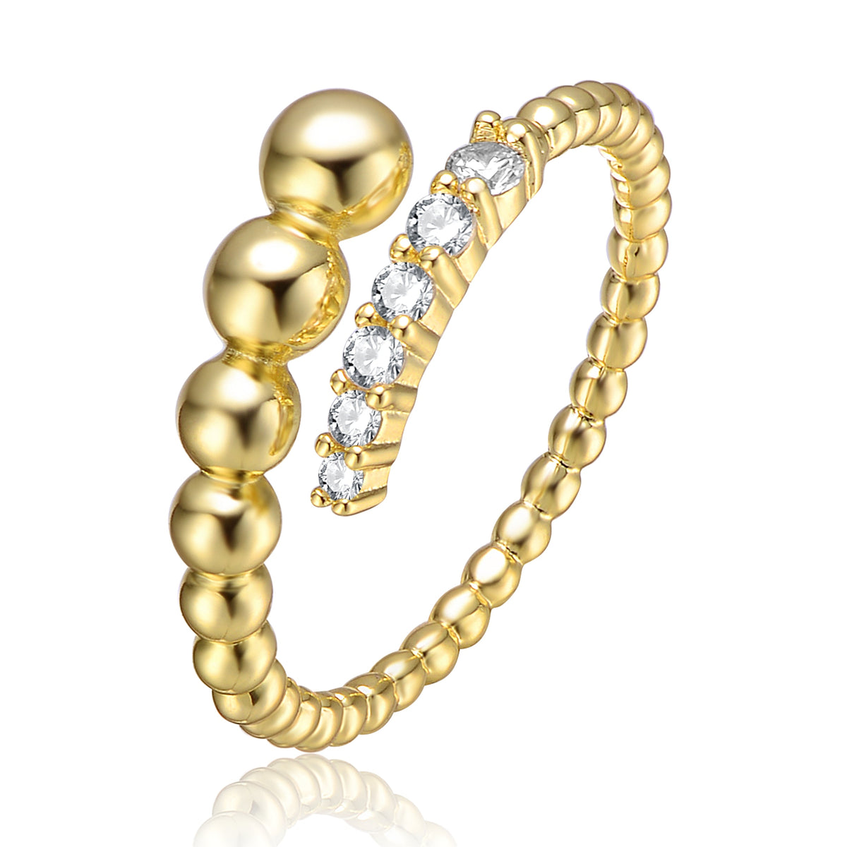 Anne Coiled Beaded Stack Ring