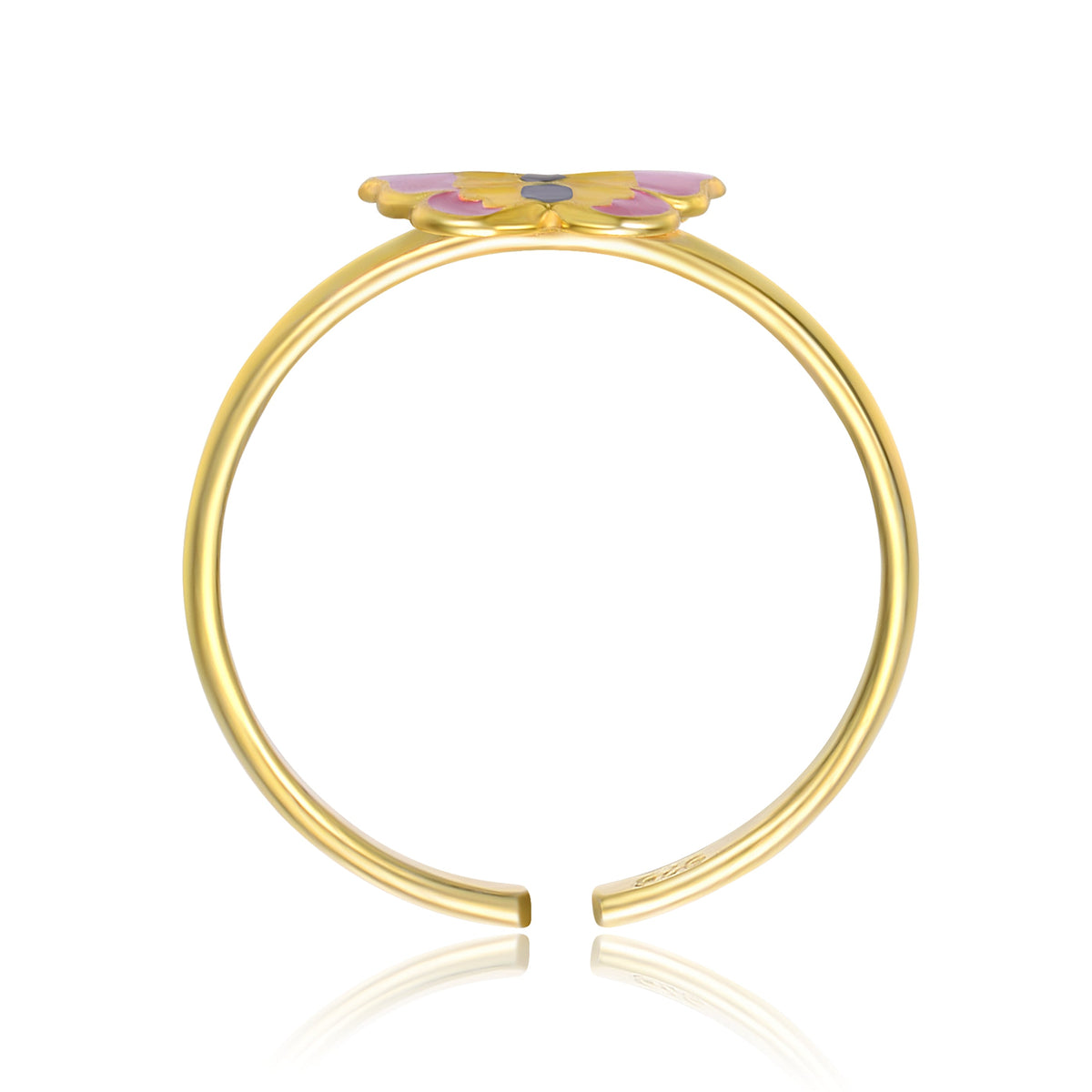 Melanie Red, Yellow & Black Enamel Butterfly Ring