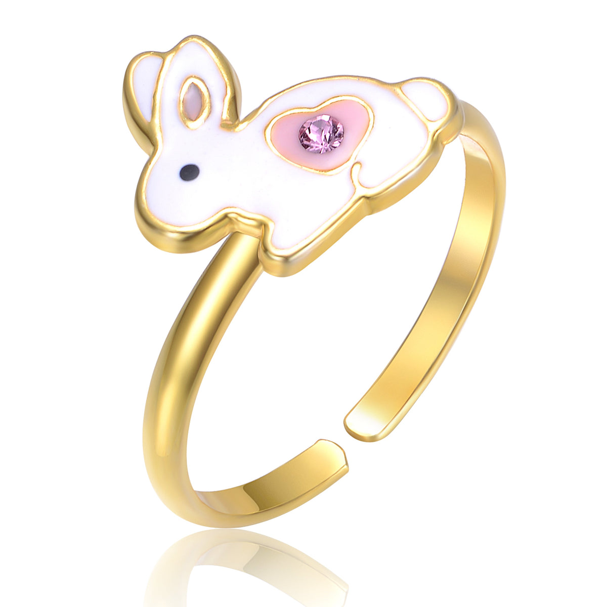 Coralie White & Pink Bunny Rabbit Ring