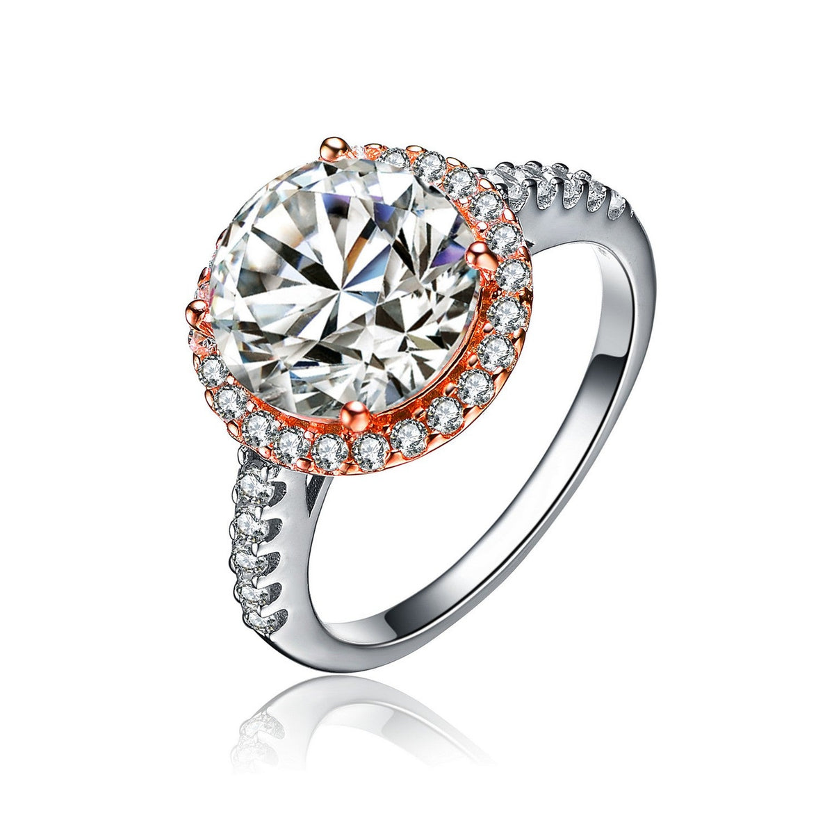Marie Rose Gold Circle Solitaire Engagement Ring