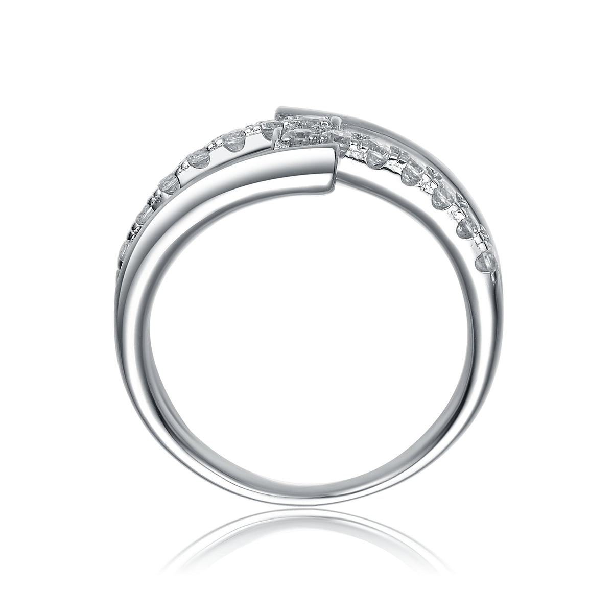 Lucie Solitaire Bypass Ring