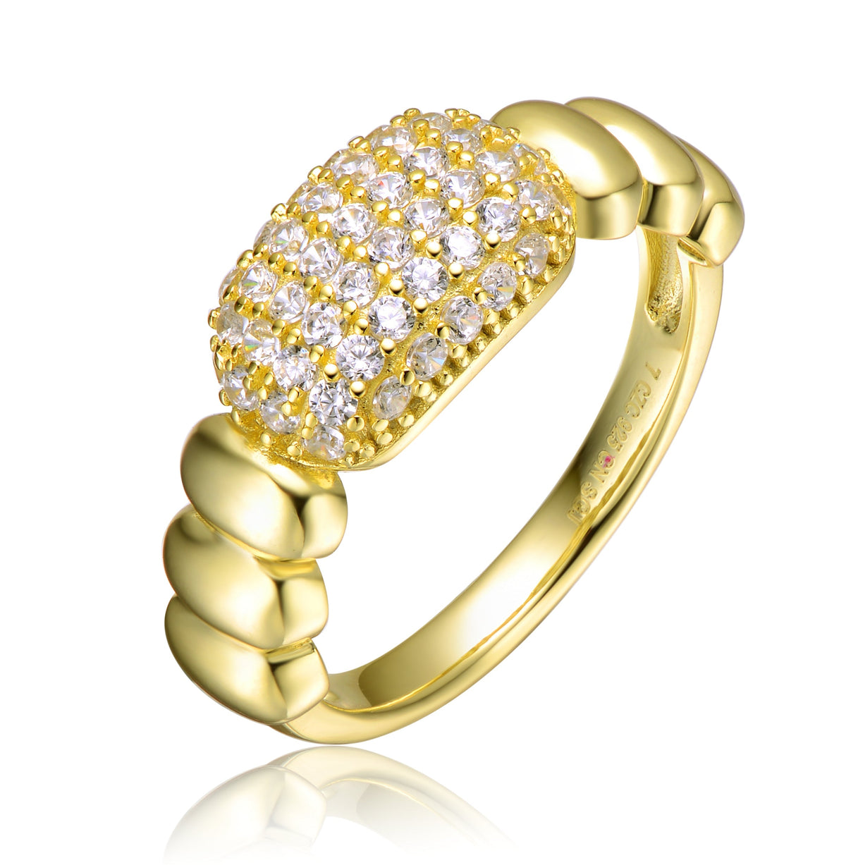 Pompidou Golden Scalloped Ring