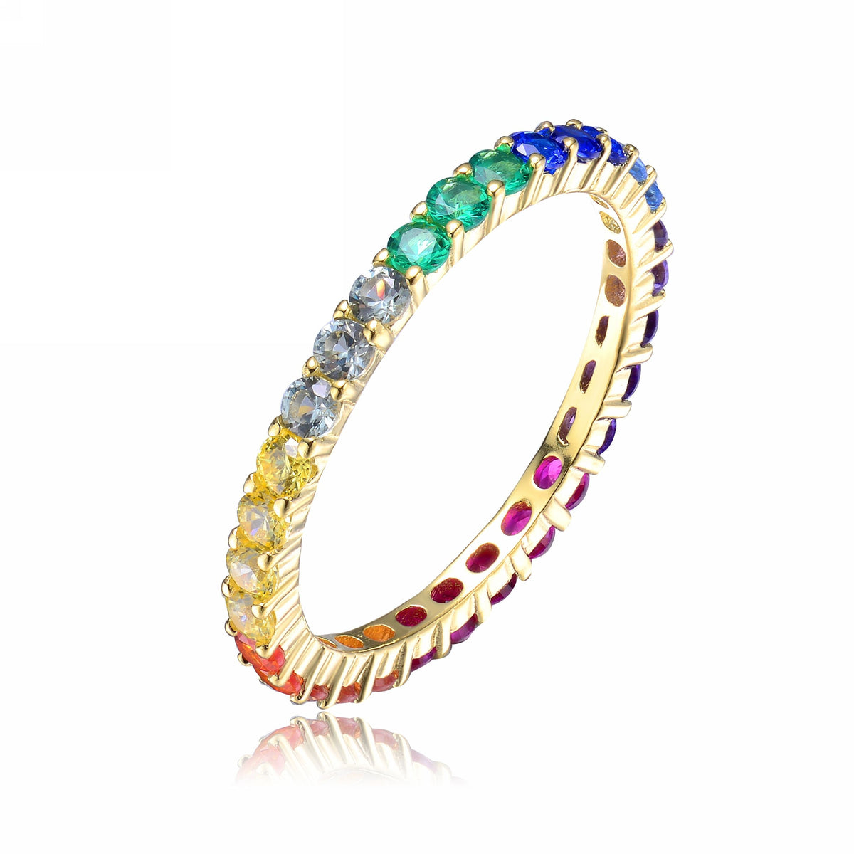 Arc-en-Ciel Eternity Rainbow Golden Ring
