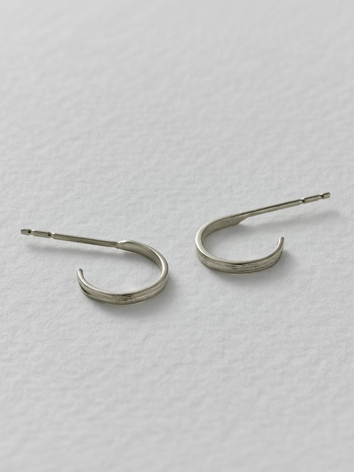 Fine Textured Small Hoop Earrings