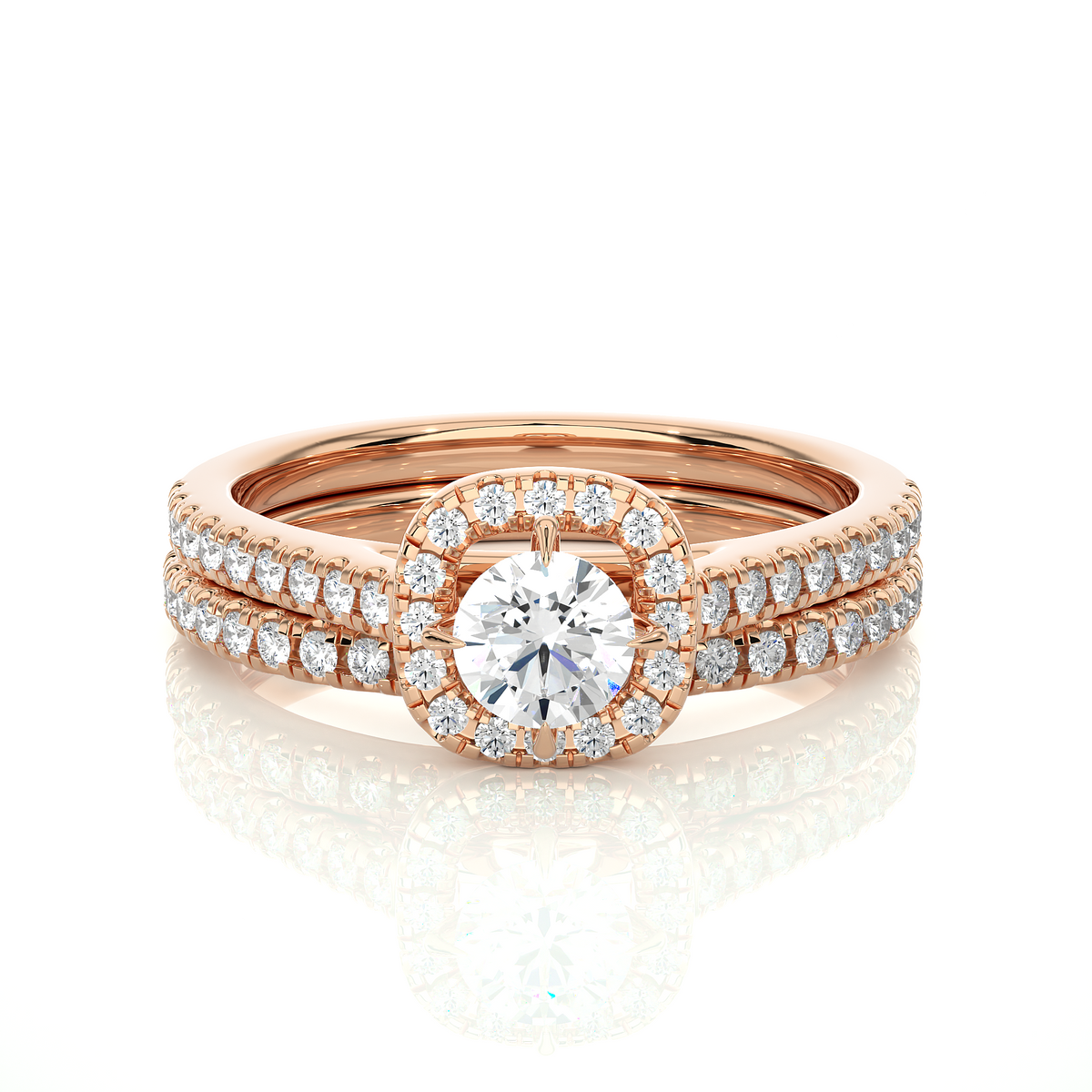 Round-Cut Lab-grown Diamond Ring in 10K White Gold