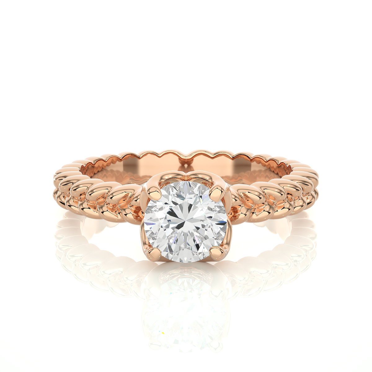 Lab-grown Diamond Solitaire Ring in 10K White Gold