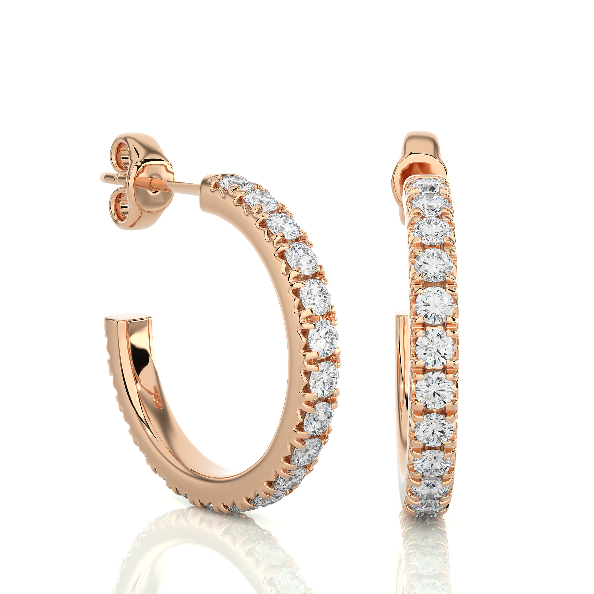 Lab-grown Diamond Huggie Earrings in 10K White Gold