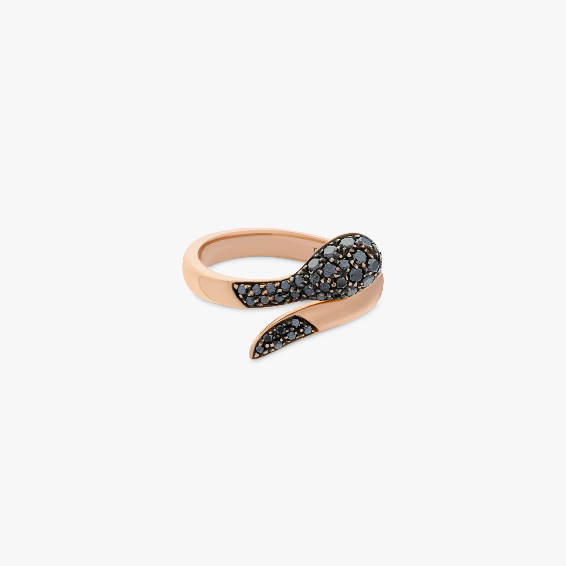Black Diamond ring in 18K rose gold