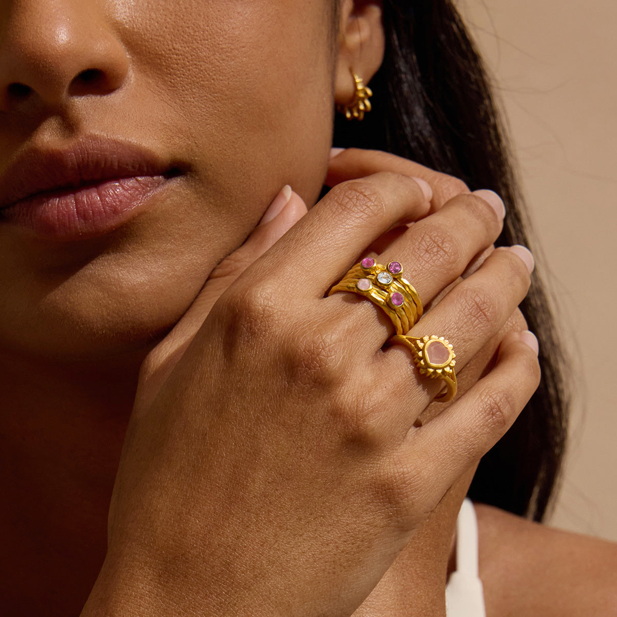 Guided by Love Gemstone Stacked Ring