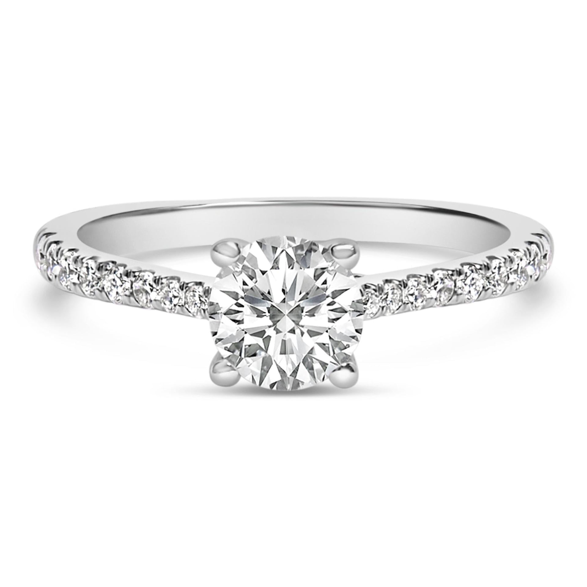 14K White Gold 1 1/4 Cttw Natural Diamond Solitaire and Pave Engagement Ring (H-I Color, SI2-I1 Clarity) - Size 7