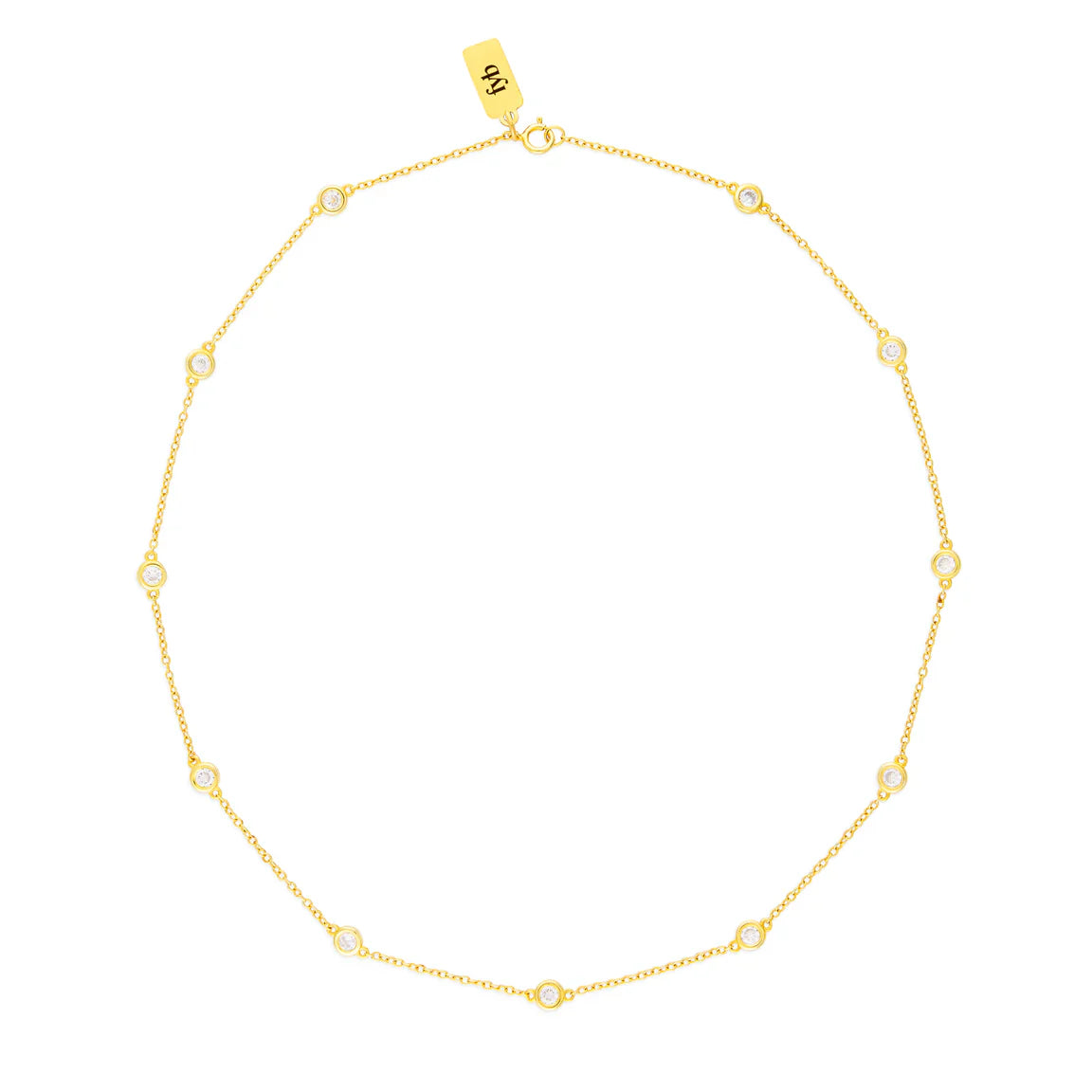 Rian Cz Necklace Gold 24''