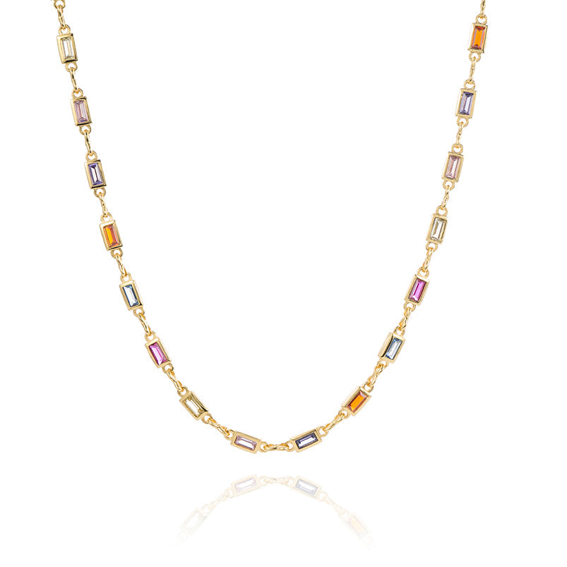 Riley Rainbow Chain Necklace Gold