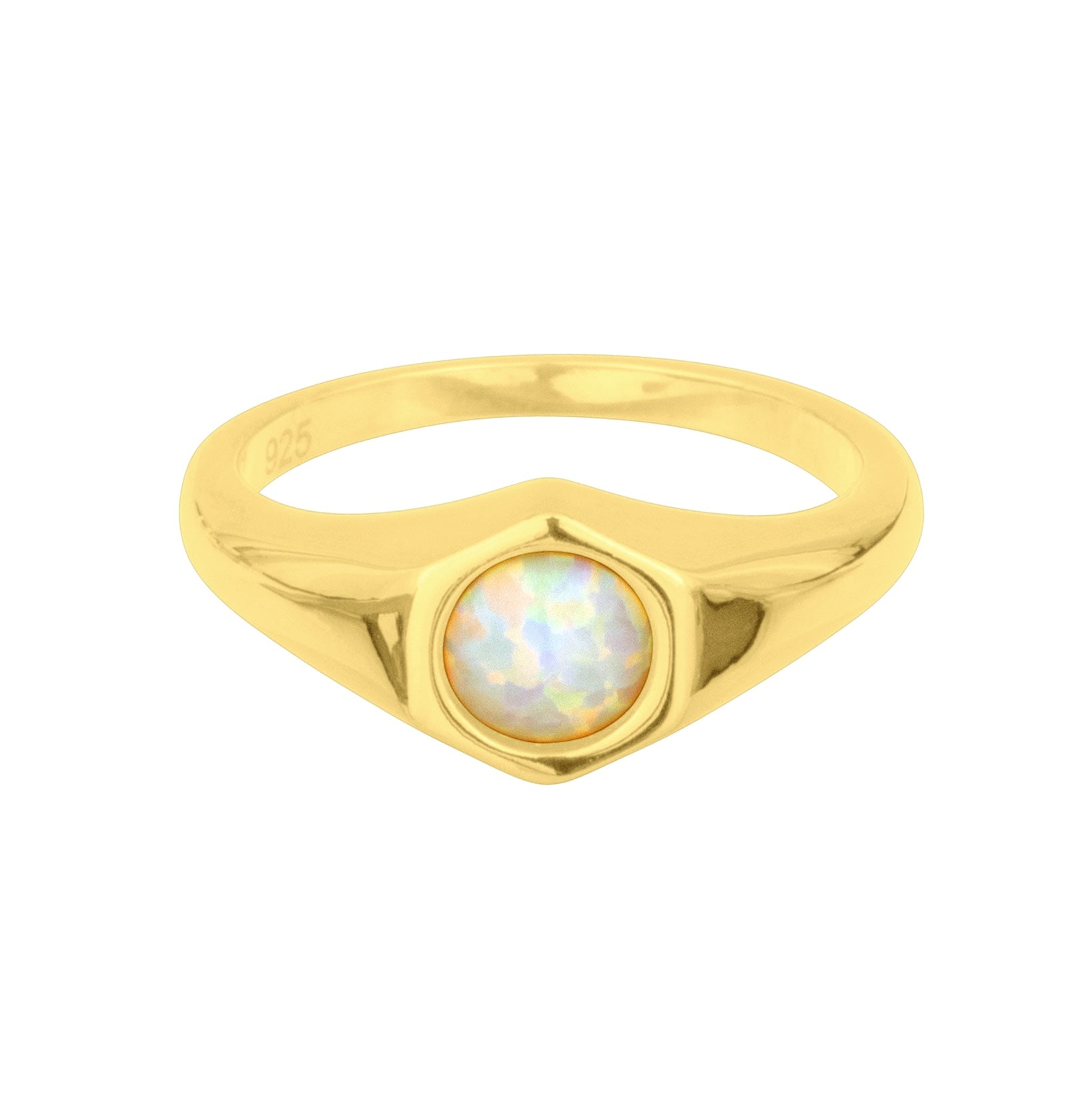 Opal Signet Ring Gold