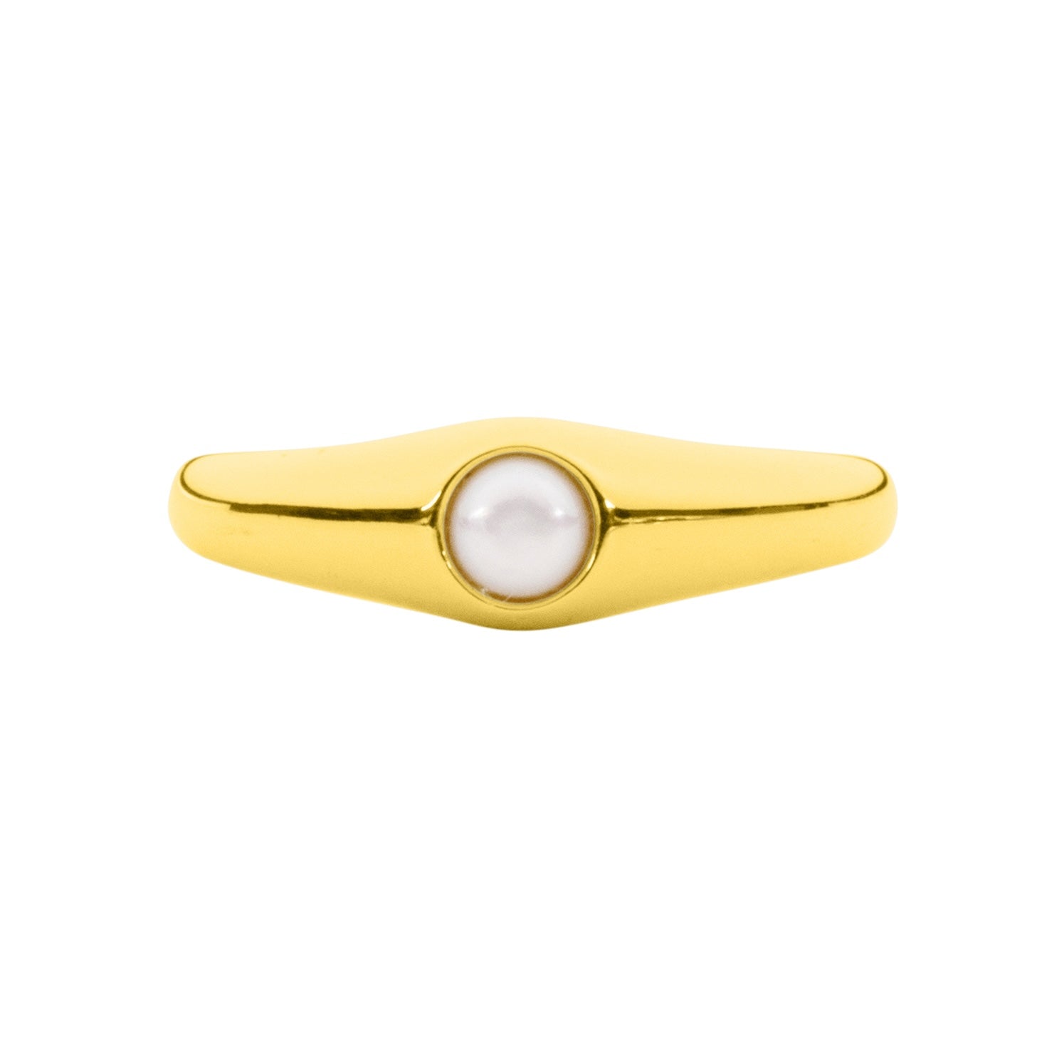 Pearl Signet Ring Gold