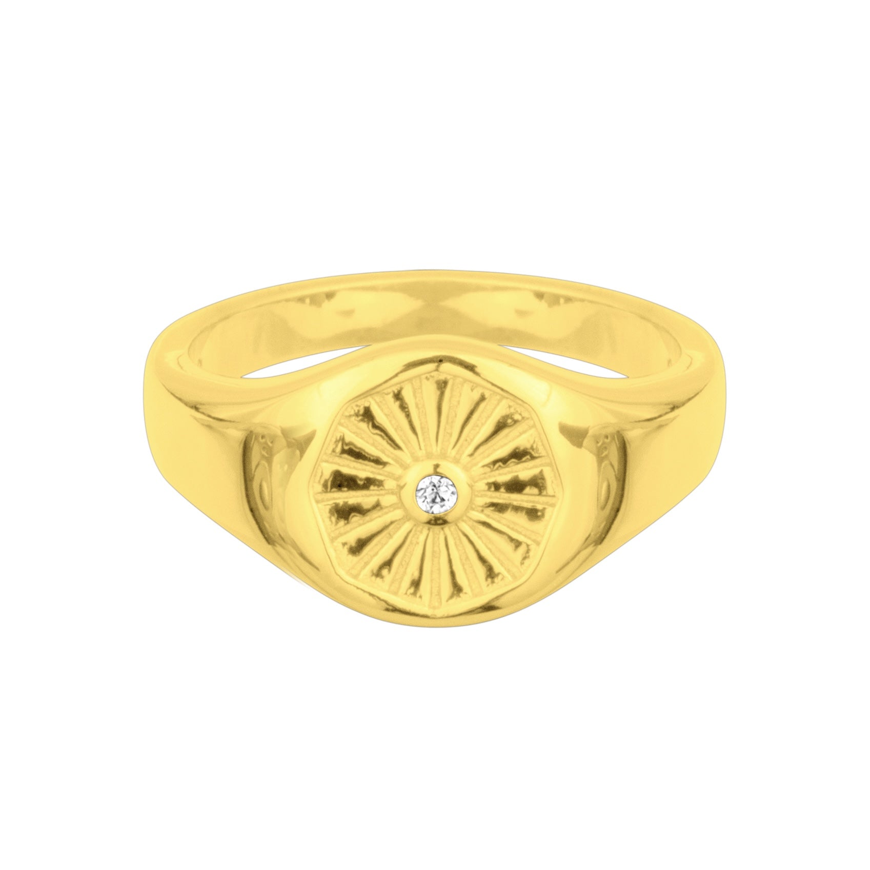 Sunbeam Signet Ring Gold